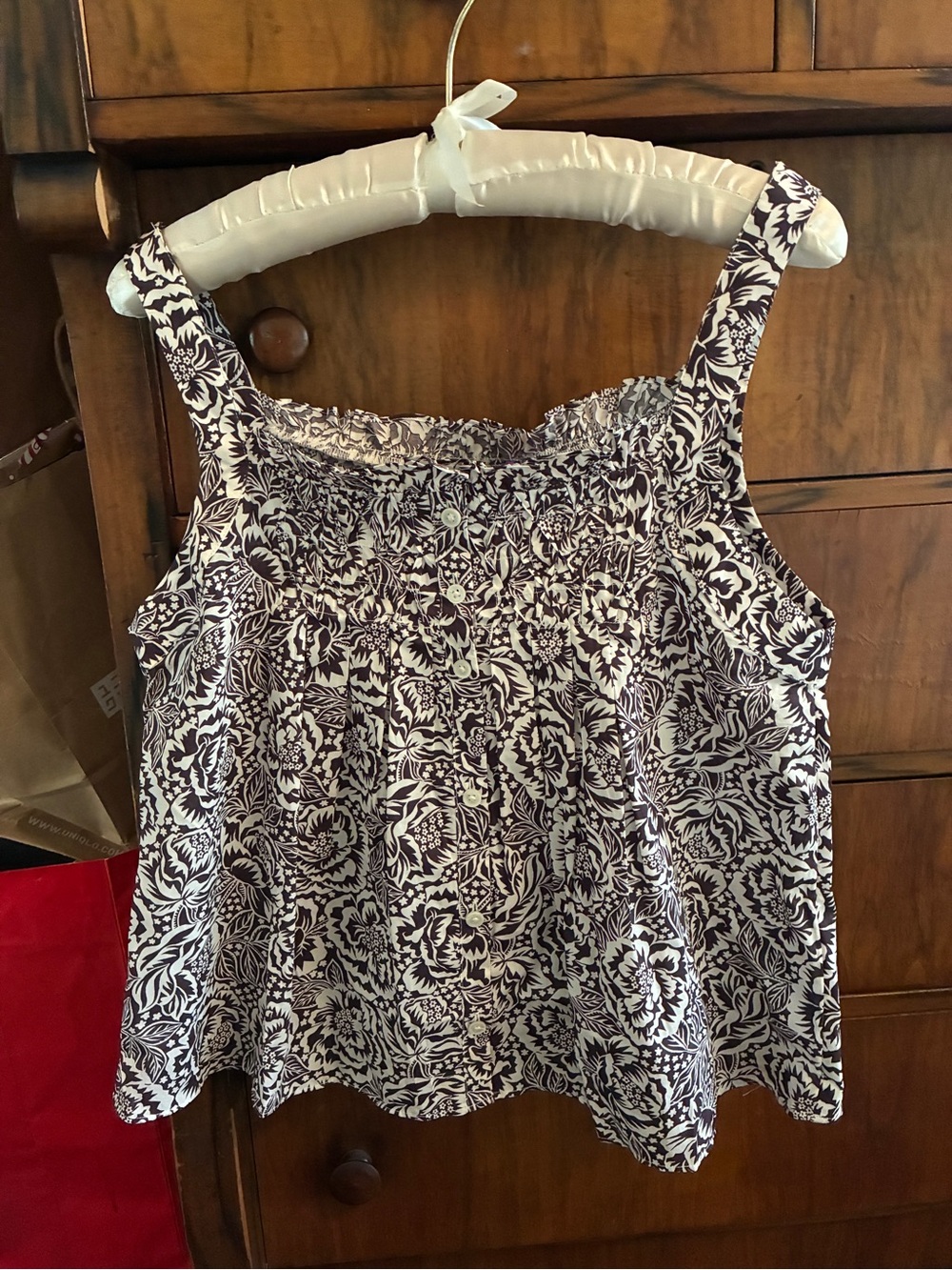 NWT J. Crew Smocked crinkle tank top in Liberty® floral organic cotton fabric S